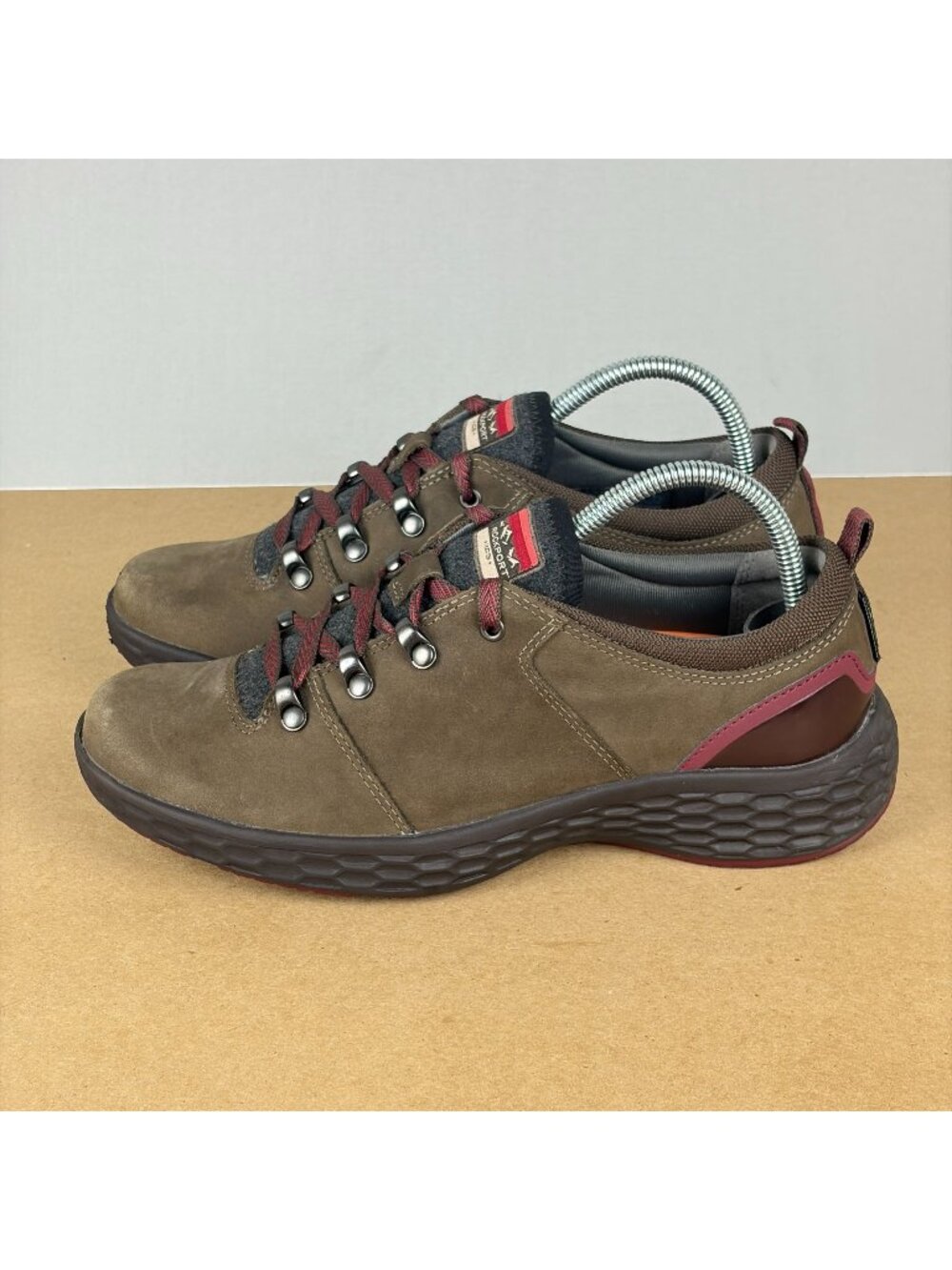 Rockport XCS Leather Hiking Shoes Womens 7 Brown Maroon Low Top Lace Up